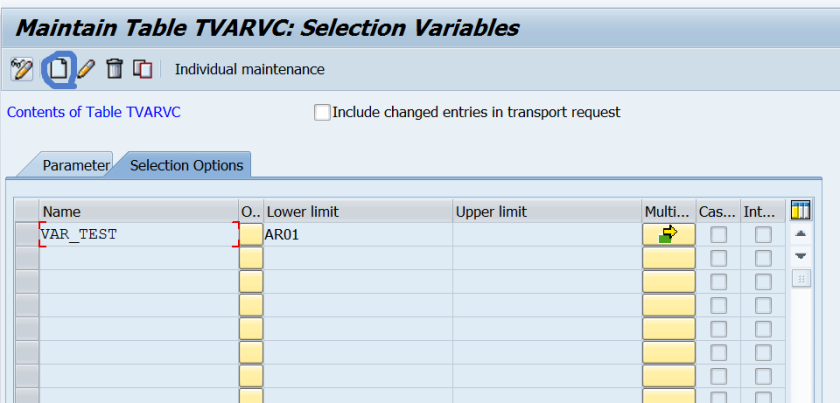 how to create a report variant in sap